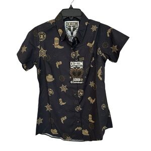 DIXXON Flannel Company V-Twin Women’s Short Sleeve Casual Button Up Sz S NWT